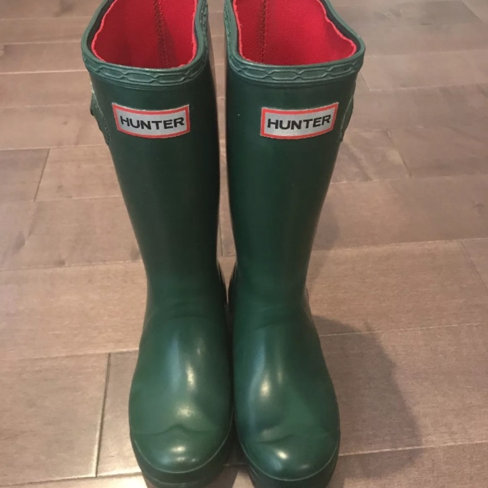 Kids Hunter Green Rain Boots
